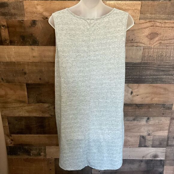 Ya Los Angeles Midi Dress Round Neck Sleeveless Grey Geo Embroidery Large - Picture 8 of 9